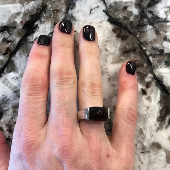 Premier Design‎ Silver Ring with Smokey Quartz - Picture 1 of 4